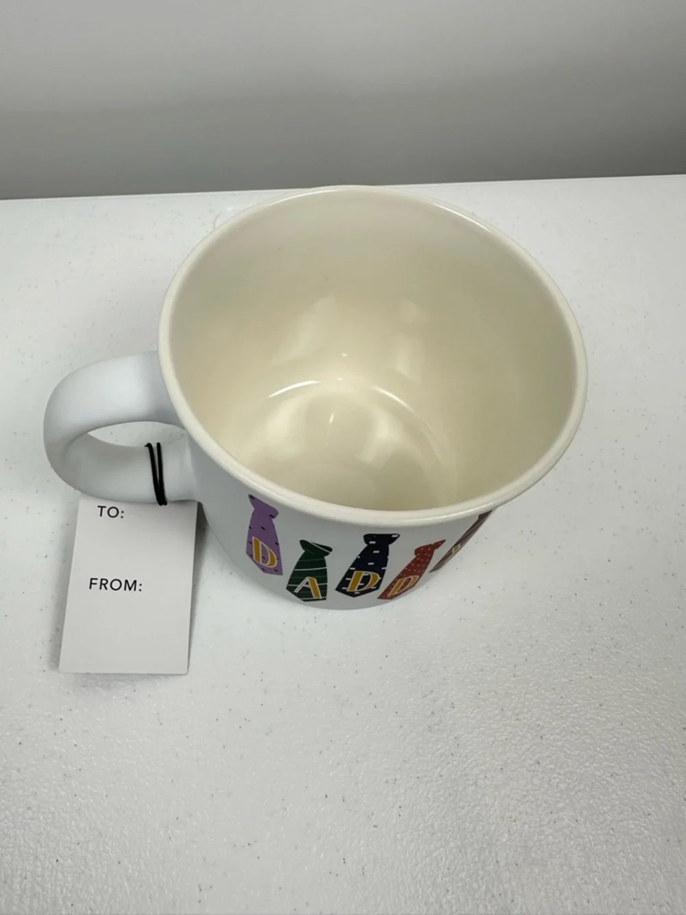 New Dwell Studio Daddy Coffee Mug Neck Ties‎ Print Father’s Gift Soft Touch